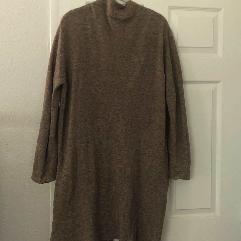 Jenni Kayne Long Open-Front Cardigan in Taupe Brown - Picture 6 of 7